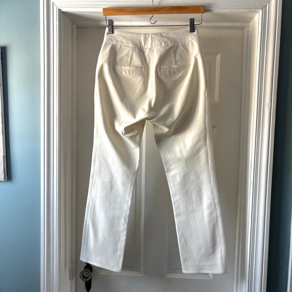 Veronica Beard Metro Crop Stretch Twill Flared Pants White Size 8 - Picture 13 of 16